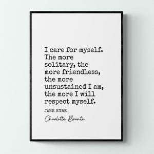 Stampa citazione macchina da scrivere Charlotte Bronte, stampa Jane Eyre, poster citazione libro, regalo per amanti dei libri / download digitale stampabile