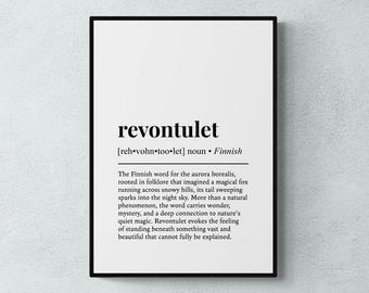Revontulet Definition Print - Digital Download - Finnish