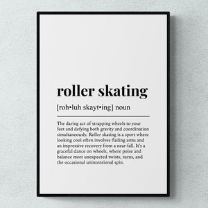 Roller Skating Funny Definition Hobby Gift Wall Art Print