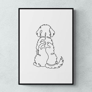 Cavapoo Back Line Art Print, Minimalist Wall Art, Dog Lovers Gifts | Printable Digital Download
