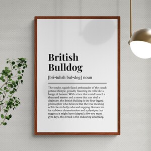 British Bulldog Definition Print, Funny Pet Wall Art, Dog Gift image 2