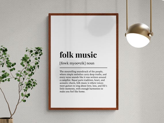 Folk Music Definition Print, Funny Music Wall Art, Indie Gift