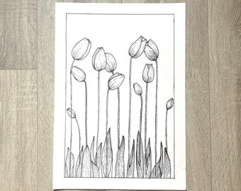 A3 Tulpenposter, Blumenposter, Wanddekoration.