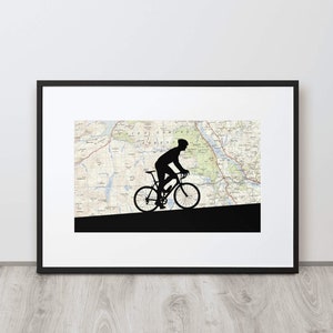 Gepersonaliseerde kaart fietsen print