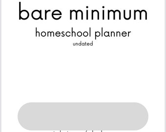 bare minimum homeschool planner (undated)