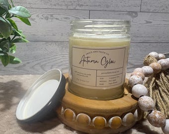 7oz Autumn Glow Soy Candle – Fall Candle, Cinnamon Apple Candle, Spiced Pine Candle, Cozy Autumn Scent - Autumn Candles