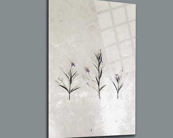 Dipinto su vetro temperato, semplice e astratto, decorazione da parete pacifica, decorazione da parete in vetro, regalo di inaugurazione della casa