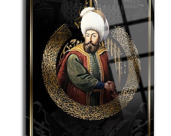Tempered Glass Painting Wall Art Decor Osman Gazi Painting Housewarming Gift Home Office Wall Decor Painting Home Wall Decor Ready to Hang