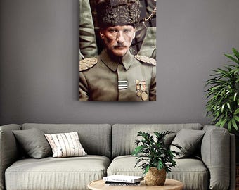 Ataturk Glass Decor Colorful Ataturk Glass Painting Art Ataturk Wall Decor Home Office Decor Housewarming Gift Ataturk Portrait