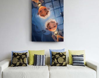 Gehärtetes Glas Gemälde Kinderzimmer Wandfarbe Wand-Dekor Wand-Kunst Malerei Wohnkultur Einweihungsparty Geschenk Animation Stil Glasmalerei
