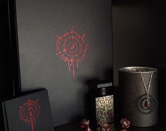 PREORDER Astarion's Only Fangs Box  (necklace, art print, letter, luxury candle, RPG dice, perfume) a gift inspired by The Pale Elf PREORDER