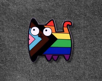 Cute Pride Cat Pin, Rainbow Enamel Pin, LGBTQ, Pride Pin