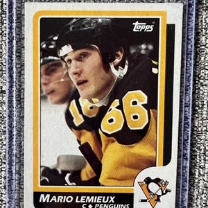 RARE Mario Lemieux #66 Pittsburgh Penguins, NHL, Topps 122, Saisonkarte 1985-86