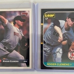 SIGNIERTE 1987 Roger Clemens Boston Red Sox Karte, plus zusätzliche Roger Clemens Karte, MLB, nahezu neuwertig