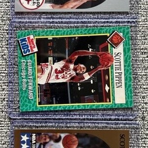Raro Scottie Pippen #33 Chicago Bulls, NBA, quase perfeito, combo de 3 cartas