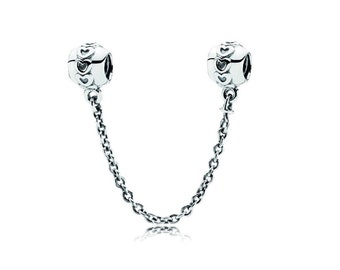 New Silver Pandora Hearts Safety Chain Charm Enhance Your Bracelet Detailing Clasp Charms Protector and Keeper  A Thoughtful and Secure Gift