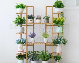 Bambus Blumenständer, Plantstand, Pflanzenständer, Übertopf, Cache-Pot, Support à Plantes, Pot Rack, Pflanzentisch, Blumenregal