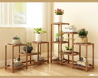 Pflanzenständer aus Holz, Plantstand, Pflanzenständer, Übertopf, Cache-pot, Support à Plantes, Pot Rack, Pflanzentisch, Blumenregal, Support Culture