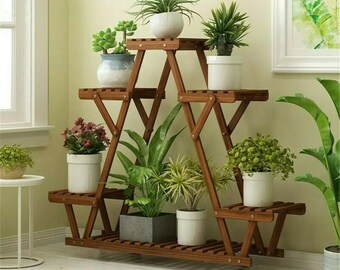 Pflanzenständer aus Holz, Plantstand, Pflanzenständer, Übertopf, Cache-pot, Support à Plantes, Pot Rack, Pflanzentisch, Blumenregal, Support culture