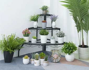 Metall Blumenständer, Plantstand, Pflanzenständer, Übertopf, Cache-pot, Stütze für Pflanzen, Topfregal, Pflanzentisch, Blumenregal, Stützkultur