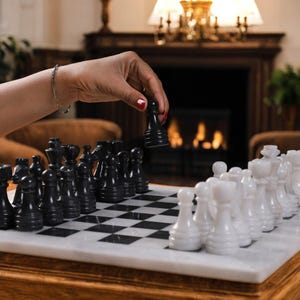 Classic Marble Chess Board | Premium Antique Chess Set | Stylish Modern Chess Board | Vintage Chess Set | Unique Handmade Game Set