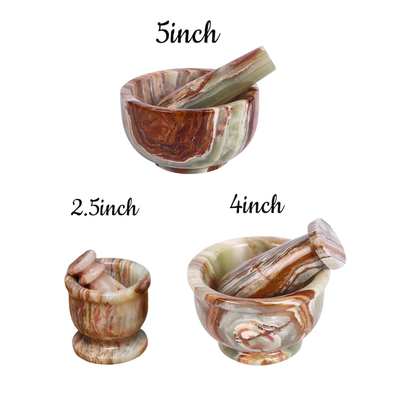 Onyx Marble Mortar and Pestle, Stone Herbs Grinder, Marble Pepper Grinding Bowl
