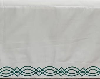Geometric Embroidery Bed Skirt - 400 Thread Count