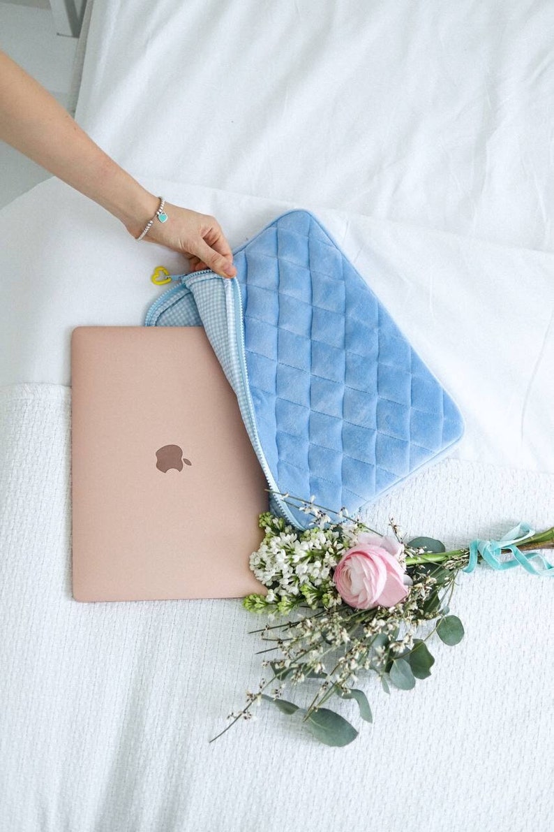 Sacoche fleurie pour ordinateur portable Sacoche rose fleurie pour ordinateur portable, pochette plate pour ordinateur portable Housse pour ordinateur portable Pochette pour ordinateur portable 13 pouces, Sac MacBook 14 pouces Adorable sacoche pour ordinateur portable image 5