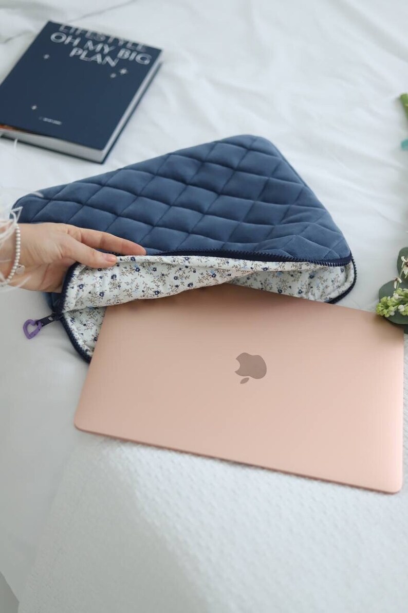 Sacoche fleurie pour ordinateur portable Sacoche rose fleurie pour ordinateur portable, pochette plate pour ordinateur portable Housse pour ordinateur portable Pochette pour ordinateur portable 13 pouces, Sac MacBook 14 pouces Adorable sacoche pour ordinateur portable image 4