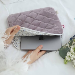 Sacoche fleurie pour ordinateur portable Sacoche rose fleurie pour ordinateur portable, pochette plate pour ordinateur portable Housse pour ordinateur portable Pochette pour ordinateur portable 13 pouces, Sac MacBook 14 pouces Adorable sacoche pour ordinateur portable image 8