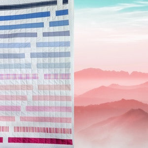 Patchwork quilt Dawn in the mountains 165x230 cm