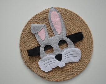 Hare mask. Carnival costume. Felt mask. Children's mask