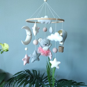 Baby Mobile. Crib Mobile. Traveler mouse. Month. Balloon. Сloudlet. Stars. Felt mobile. Cot mobile.