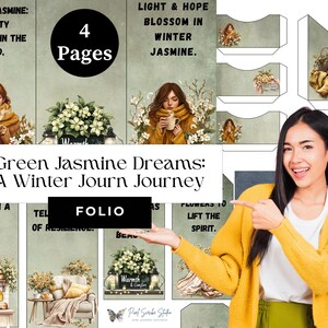 Green Jasmine Dreams: een winterreis-junkjournaal | Cadeau creatief schrijven | Digitale download | Thuis afdrukken | Milieuvriendelijk | Bloesem