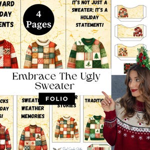 Omarm de Ugly Sweater Junk Journal Folio | Creatief schrijven | Digitale download | Thuis afdrukken | Milieuvriendelijk | Cadeaukaarthouder