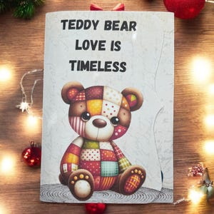 Teddy Bear Love Is Timeless Folio / Diario stampabile / Porta carte regalo / Regalo di Natale per baby shower / Porta carte regalo / Download digitale