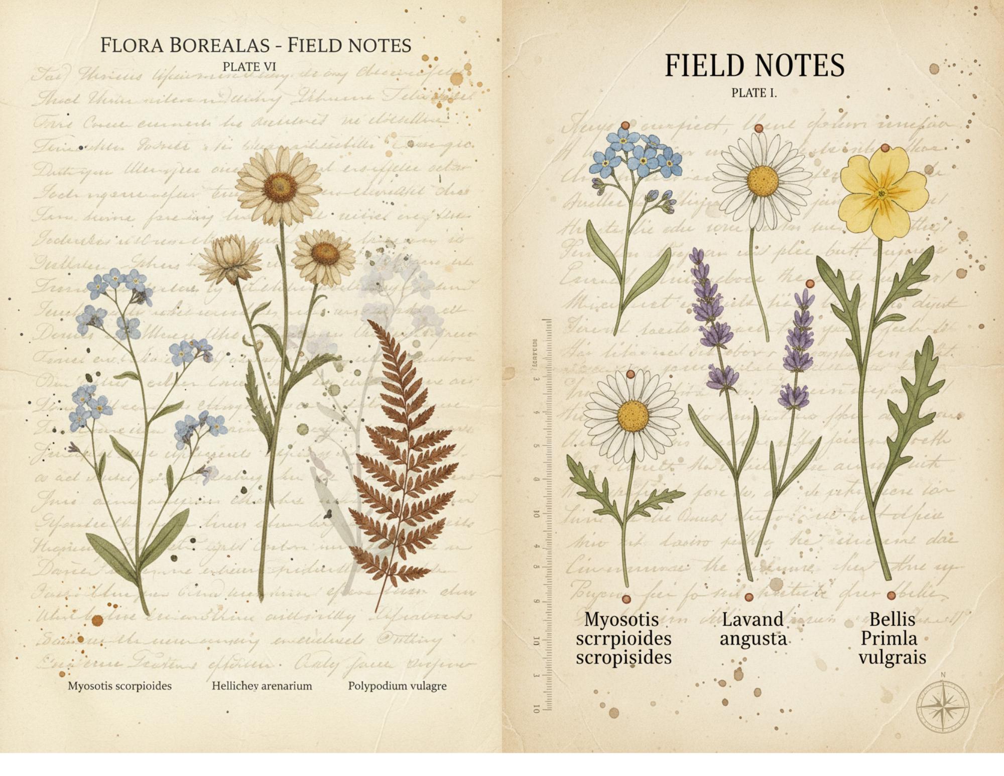 Botanical Field Notes – Flora & Fauna Journal Kit | Vintage Nature ...