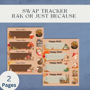 Fall Happy Mail Swap Kit | Printable Autumn Pen Pal Stationery, Tags, Journaling Cards & Cozy Ephemera Set PDF