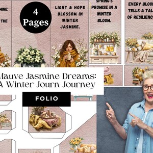 Mauve Jasmine Dreams: een winterreis-junkjournaal | Creatief schrijven | Digitale download | Thuis afdrukken | Milieuvriendelijk | Cadeaukaarthouder