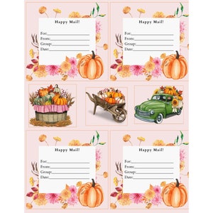 Hello Fall Printable Swap Card | Autumn Happy Mail for Facebook Swaps, Fall Stationery Digital Download