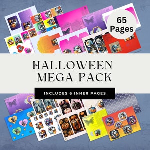 Halloween Mega Pack Junk Journal Kit | 65 Printable Spooky Pages & Ephemera, Vintage October Junk Journal Set PDF