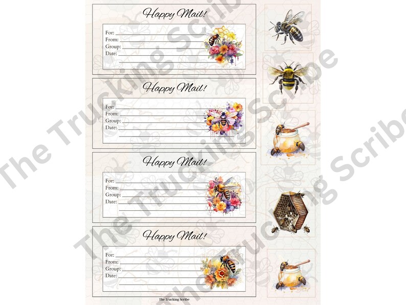 Printable Honey Bee Happy Mail Swap, Facebook Swaps, Instagram Trade ...