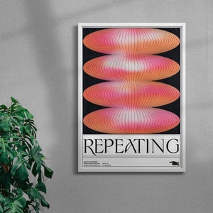 Impressão de arte de parede estética repetitiva – pôster minimalista para decoração de quarto e sala de estar – arte com citação moderna para impressão