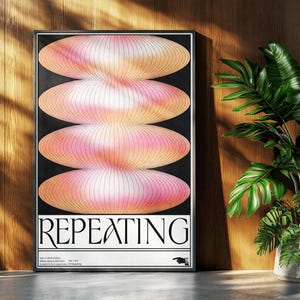 Arte de parede estética repetitiva para impressão - Download digital - Pôster minimalista para decoração de quarto e sala de estar - Arte com citação moderna para impressão