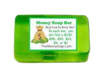 Money Soap Up to 100 Jackpot Cash In Every Bar Best Seller As Seen on Tik Tok Green With Fruity Scent