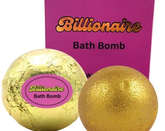 Billionaire Gold Foil Bath Bomb with Surprise Inside: Luxury Spa Gift