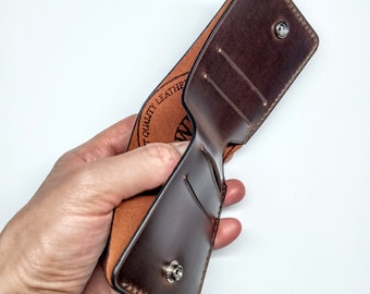 Cartera plegable Horween edc, cartera extra delgada