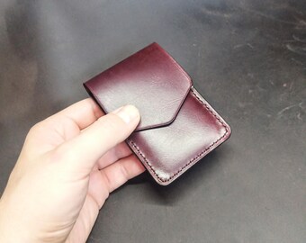 Burgundy Edc Wallet, Horween Slim Card Holder