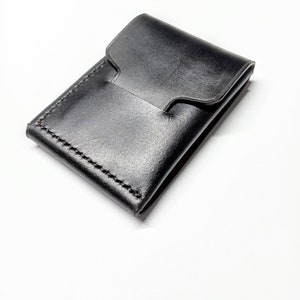 Cartera negra Edc, cartera fina Horween chromexcel