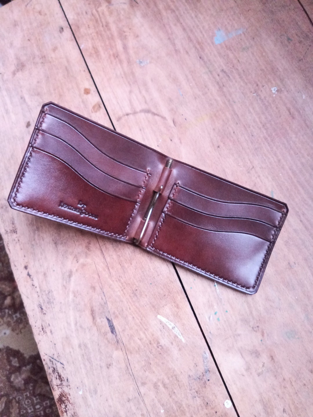 Personalized Leather Wallet for Him, Leather Wallet for Dad, Men's